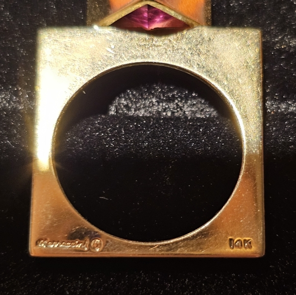 SOLD Marroccini 14K Rhodolite Cocktail Ring - Picture 7 of 8